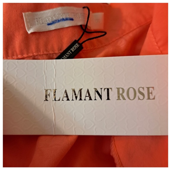 FLAMANT ROSE CORAL TIE FRONT
BALLOON SLEEVES BOHO TOP NWT Sz S fits Sz M - Picture 11 of 13